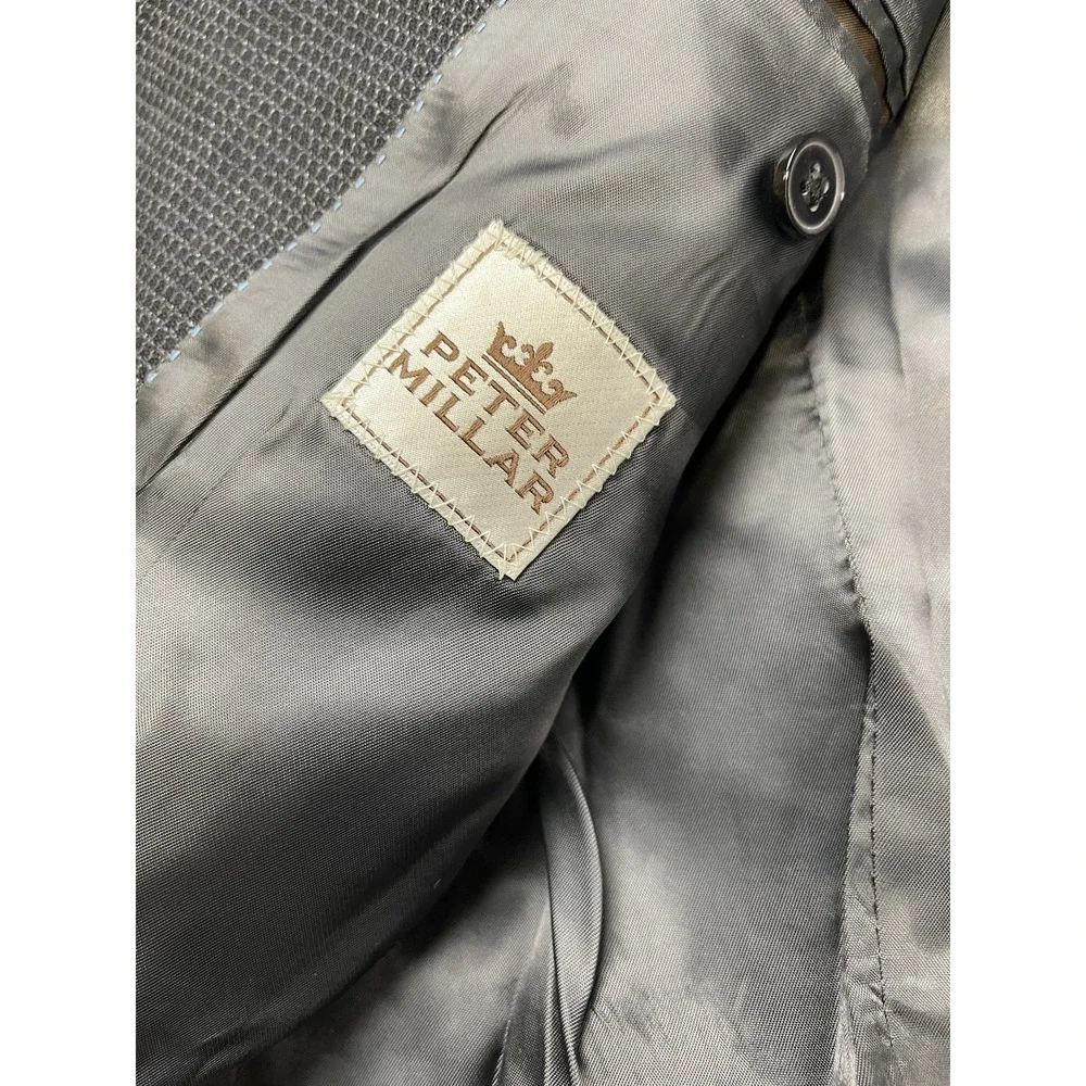 Peter‎ Millar Mens Blazer 40R Gray Tweed 100% Wool Evening 2 Button Sport Coat